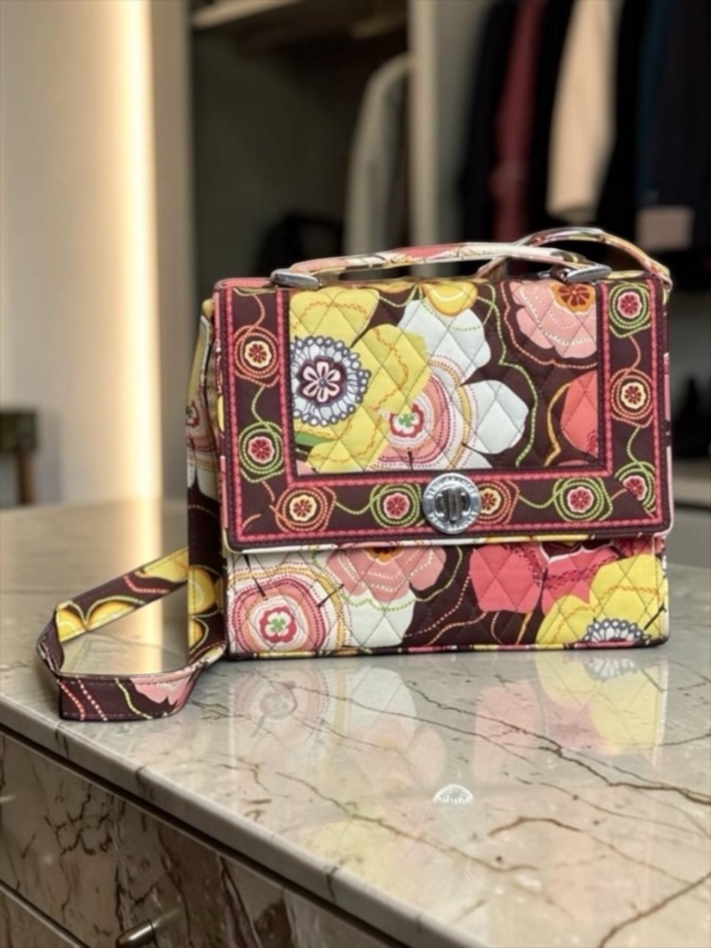 Vera Bradley Buttercup Julia Turn lock Crossbody bag Boho RETIRED Vintage​​​